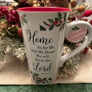 NWT Inspirational Christmas Mug. As for me and my house we shall serve the Lord